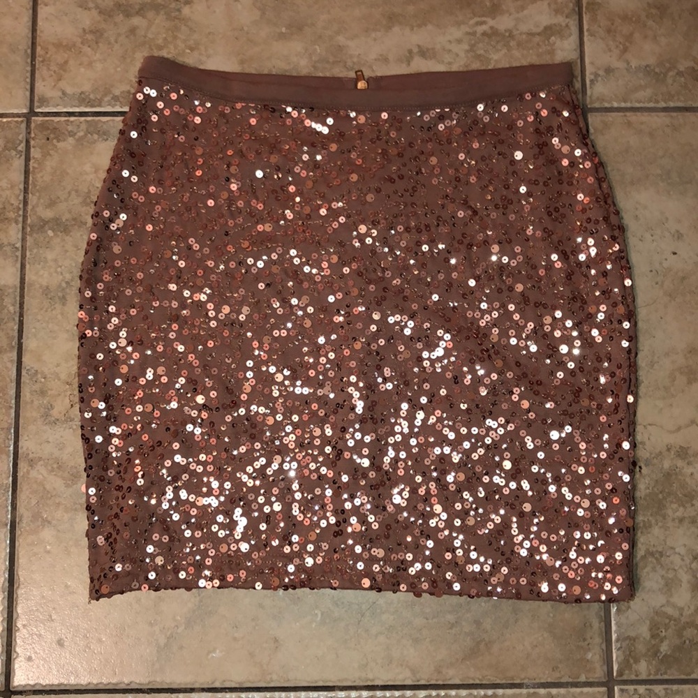 Shimmery Rose’ Mini Skirt Sz S